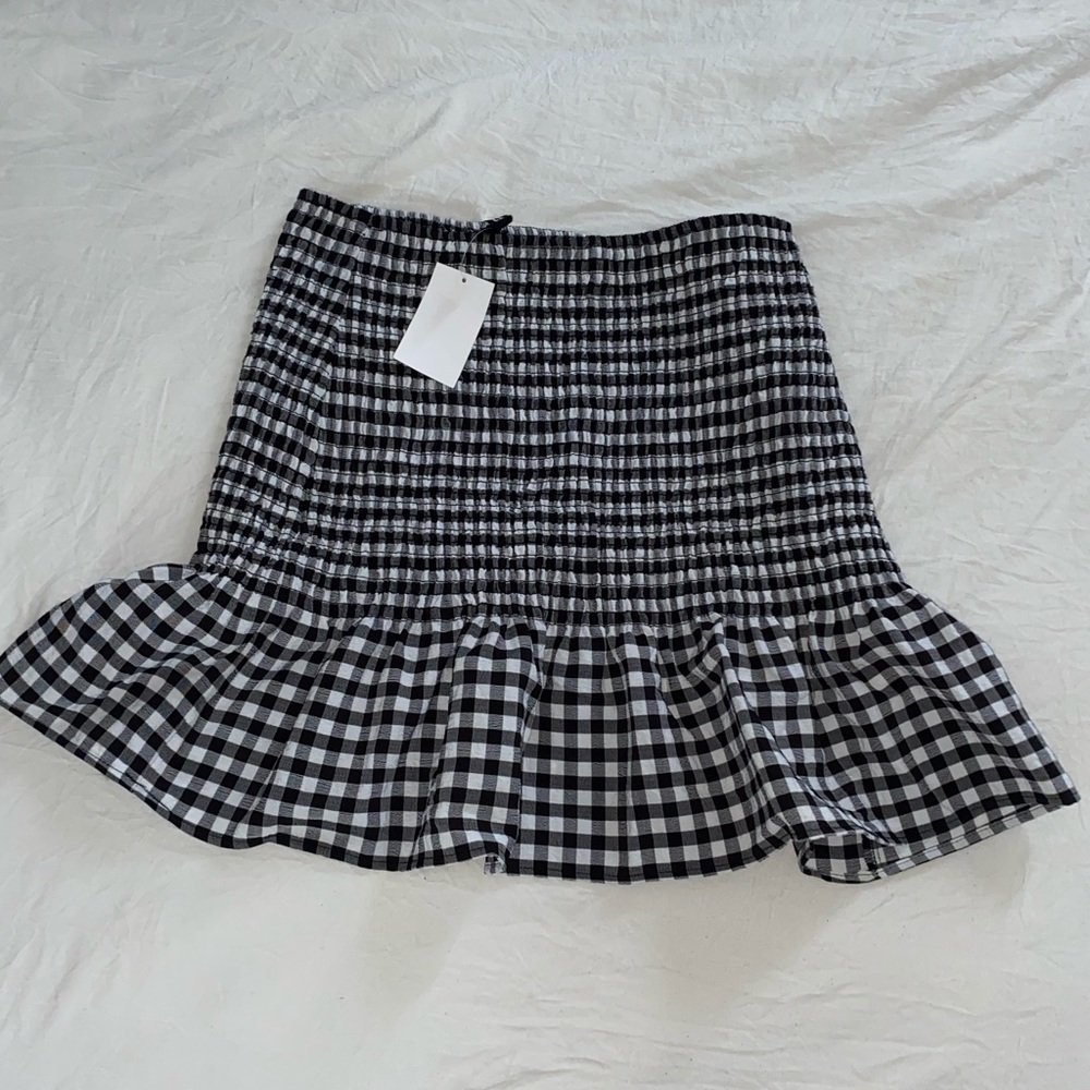 NEW H&M gingham skirt - black and white - size medium
